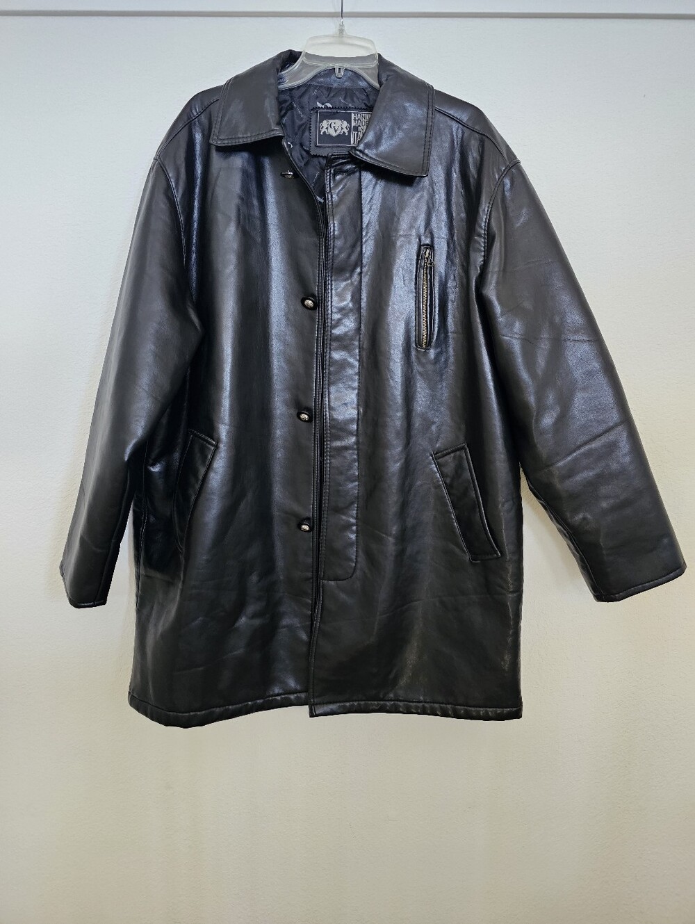 VTG GV Italy Handmade Leather Car Coat - Medusa Button - Men’s XL - EUC